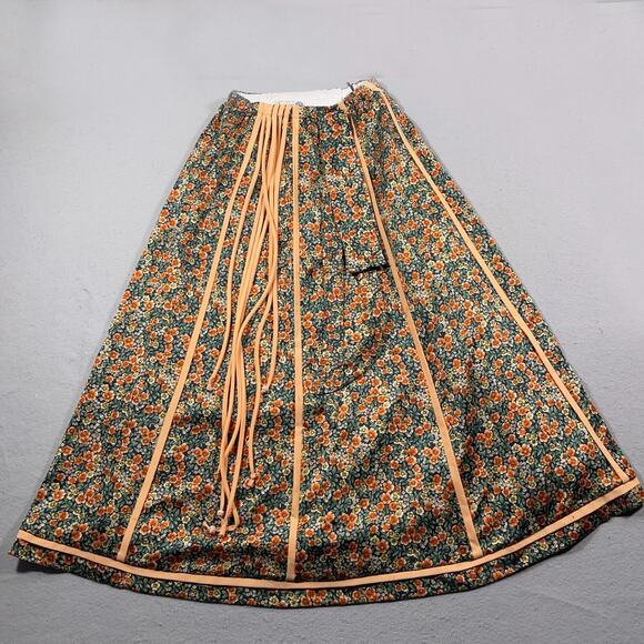 Vintage Chessa Davis Skirt Women Small Floral Ribbon Trim Modest Made in USA - Picture 1 of 9